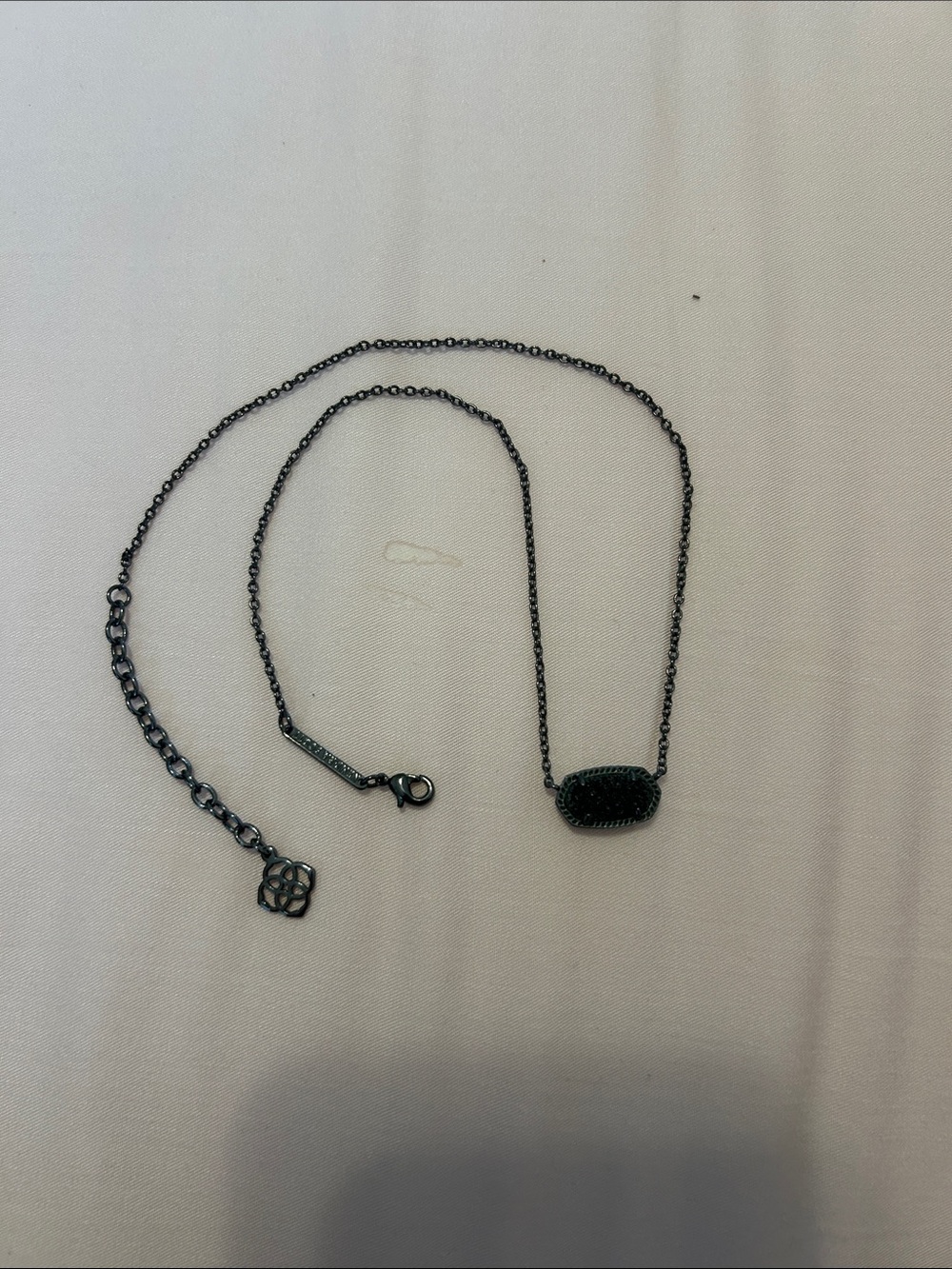 Kendra Scott Black Pavé Oval Pendant Necklace